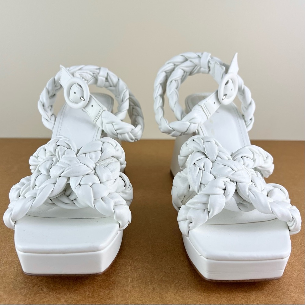 NEW SAM EDELMAN CIRCUS WHITE BRAIDED SANDALS - Picture 10 of 12